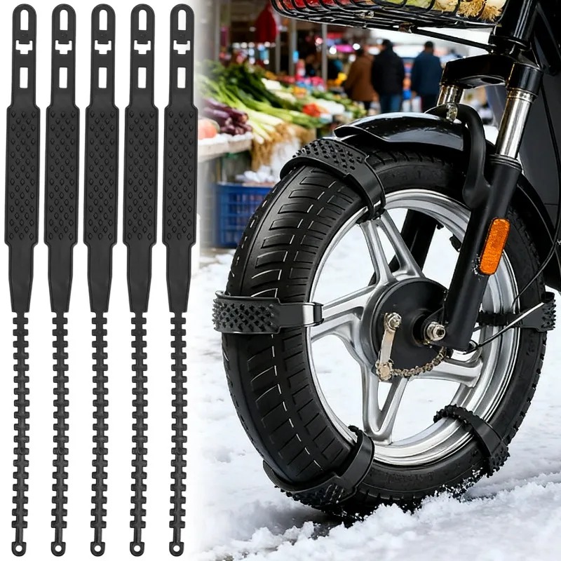 Motorcycle Chain - ユニバーサルオートバイスノーチェーン、滑り止めアイストラクションチェーン、ホイール電動スクーターモペット用、簡単取り付け、冬用タイヤチェーン