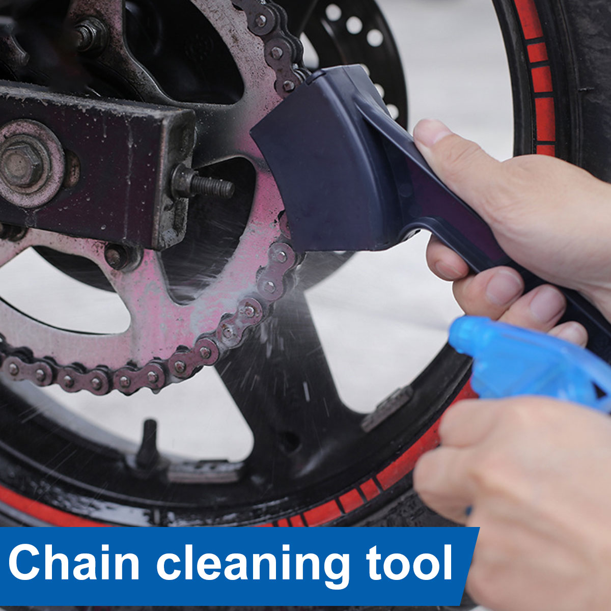 Chain Breaker - オートバイバイクチェーンクリーナーデュアルヘッド自転車クリーニングブラシ再利用可能な自転車チェーンギアブラシクリーナーツール耐久性のある自転車
