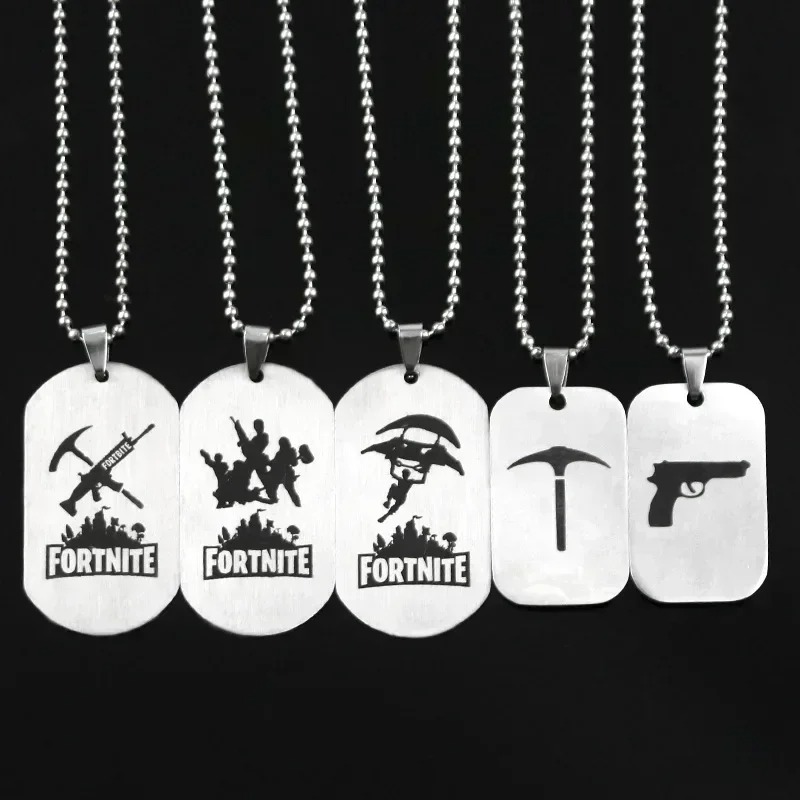 Steel Chain - ゲームフォートナイトアニメネックレスステンレス鋼ハングタグネックレス金属工芸品ファッションペンダントアクセサリードロップシッピング
