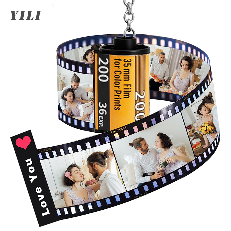 Roller Chain - 写真入りカスタムカメラフィルムロールキーホルダー（写真リールアルバム付き）、マルチフォト付きパーソナライズギフト