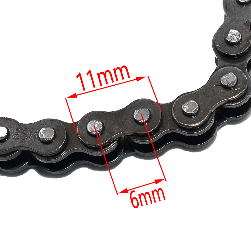 Master Link Chain - 25H 84-158リンクチェーン（予備のマスターリンク付き）。47cc、49ccの2ストロークエンジン、ATV、クワッド、ゴーカート、ダートバイク、ポケバイ、ミニバイク、オートバイ用。