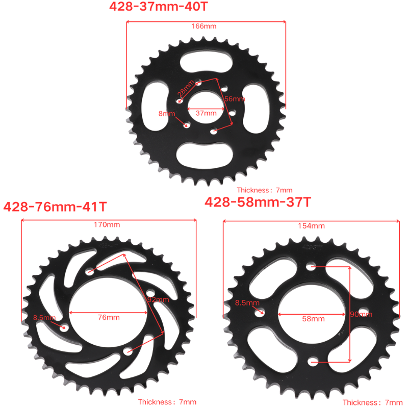 428リンク37T/40T/41T/45T/48Tモーターバ - 428 Chain のレビューと価格