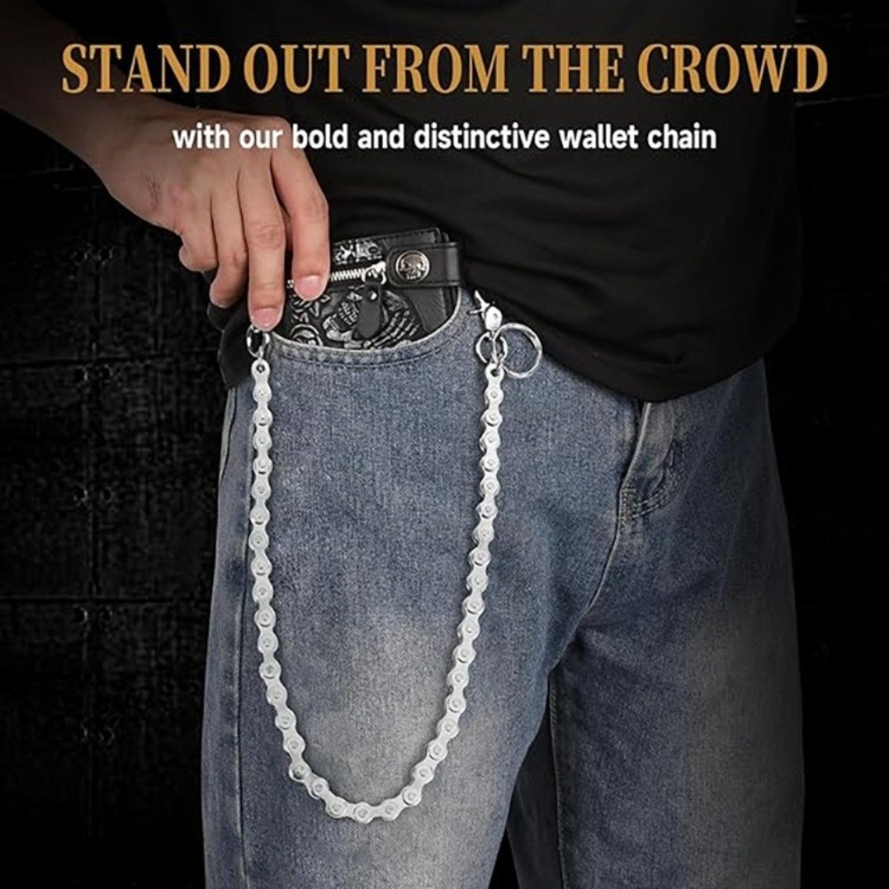 ヒップホップスタイルのシルバー製ウエストチェーン。ミニマルな - Bicycle Chain のレビューと価格