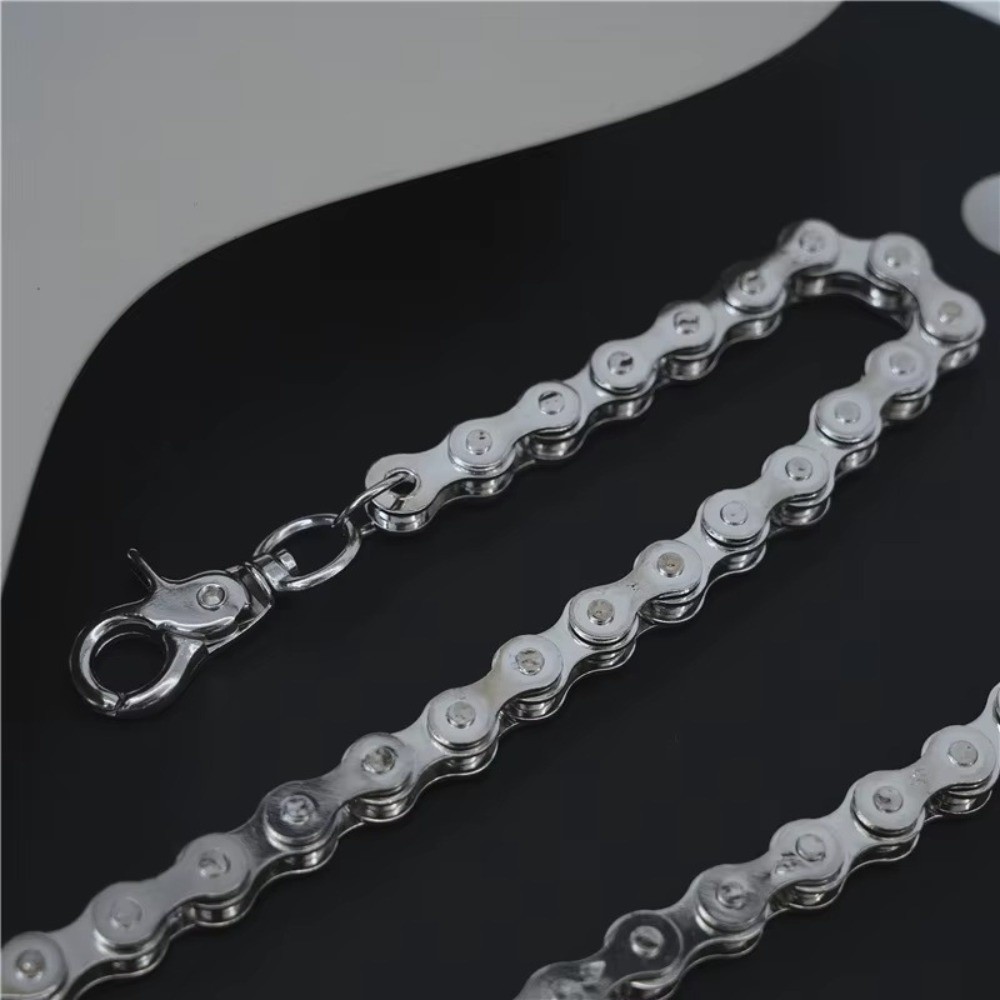 ヒップホップスタイルのシルバー製ウエストチェーン。ミニマルな - Bicycle Chain のレビューと価格